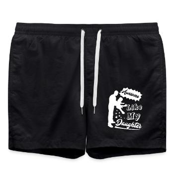 Awesome Like My Daughter Funny Father's Day - Swim Trunks - black - Front - AI Model Male 185 light (185cm)