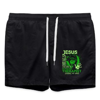Massage Therapist I am Just A Massage Therapist - Swim Trunks - black - Front - AI Model Male 185 light (185cm)