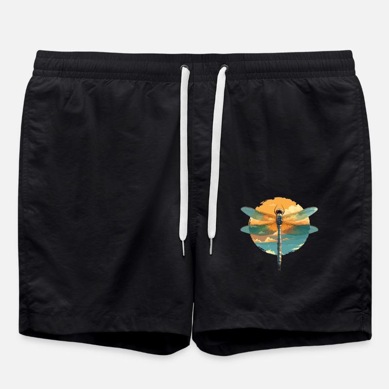 Dragonflies Dragonfly - Swim Trunks - black