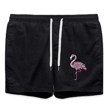 Mandala Flamingo Flamingo Wasservogel Flamingo - Badeshorts - Schwarz - Vorne - AI Model Male 185 light (185cm)