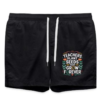 Teachers Plant Seeds That Grow Forever 9 - Badeshorts - Schwarz - Vorne - AI Model Male 185 light (185cm)