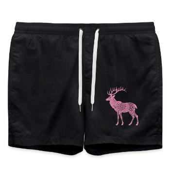 Mandala Hirsch Hirsche Mystisches Madalas - Badeshorts - Schwarz - Vorne - AI Model Male 185 light (185cm)