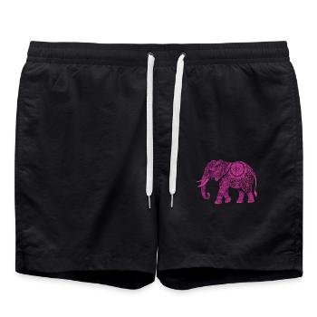 Mandala Elephant Elephant Spiritual Mandala - Swim Trunks - black - Front - AI Model Male 185 light (185cm)