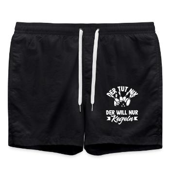 He doesn't do anything, he just wants to bowl. - Swim Trunks - black - Front - AI Model Male 185 light (185cm)