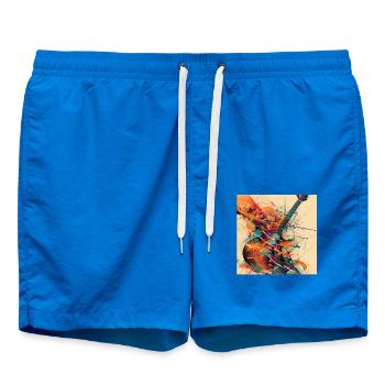Guitar - Swim Trunks - cobalt blue - Front