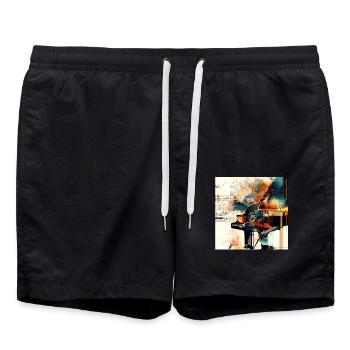 Piano - Swim Trunks - black - Front - AI Model Male 185 light (185cm)