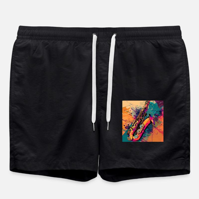 Saxophone - Swim Trunks - black