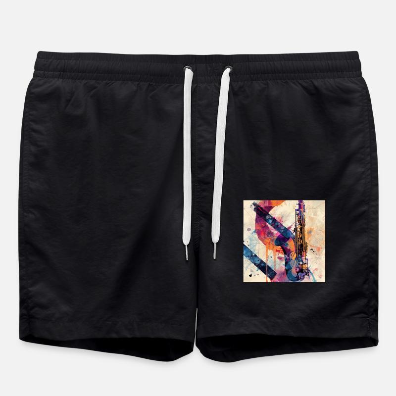 Saxophon - Badeshorts - Schwarz
