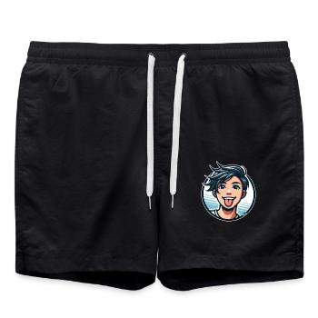 Style de bande dessinée : Vilain garçon - Short de bain - noir - Devant - AI Model Male 185 light (185cm)