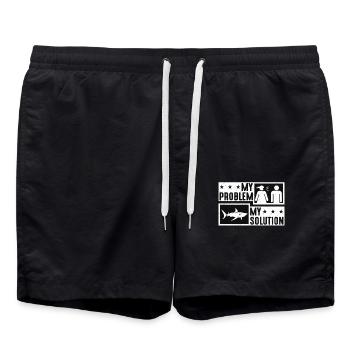 Passionné de requins Mon problème Mon pictogramme Papa Maman - Short de bain - noir - Devant - AI Model Male 185 light (185cm)