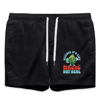 Les sciences de l’environnement, c’est comme de la magie biologiste - Short de bain - noir - Devant - AI Model Male 185 light (185cm)