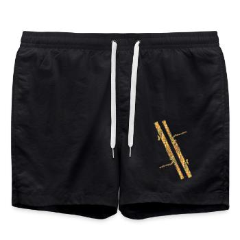Bassoon Geometric - Swim Trunks - black - Front - AI Model Male 185 light (185cm)