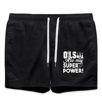 Essential Oil Oils Are My Super Power - Swim Trunks - black - Front - AI Model Male 185 light (185cm)