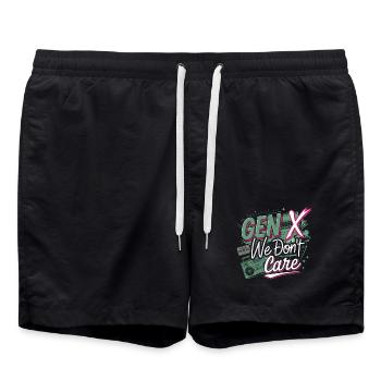 Gen X We Don't Care 4 - Badeshorts - Schwarz - Vorne - AI Model Male 185 light (185cm)