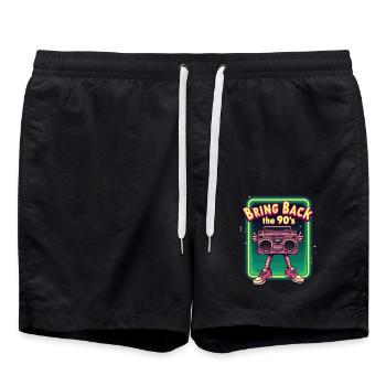 Bring Back the 90's Retro Boombox 90s - Swim Trunks - black - Front - AI Model Male 185 light (185cm)