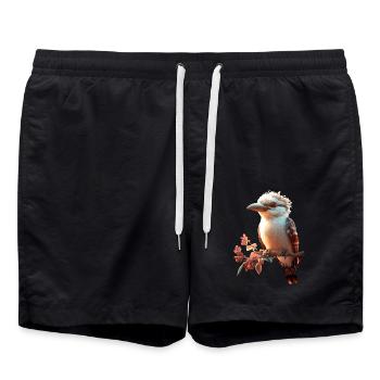 Kookaburra Jägerliest Lachender Hans Süßer Vogel - Badeshorts - Schwarz - Vorne - AI Model Male 185 light (185cm)