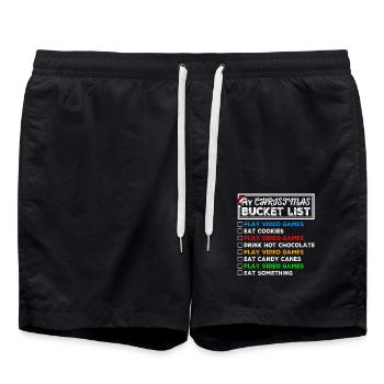 Christmas Bucket List Video Games Xmas Gamer - Badeshorts - Schwarz - Vorne - AI Model Male 185 light (185cm)