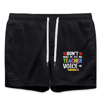 Lehrer - Badeshorts - Schwarz - Vorne - AI Model Male 185 light (185cm)
