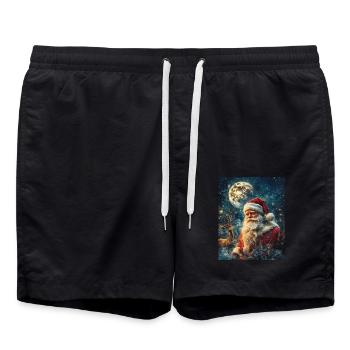 Weihnachtsmann Frauen Männer Kinder Weihnachten - Badeshorts - Schwarz - Vorne - AI Model Male 185 light (185cm)