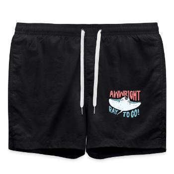 Manta Rays Awwright Ray To Go Swimming Freediving - Badeshorts - Schwarz - Vorne - AI Model Male 185 light (185cm)
