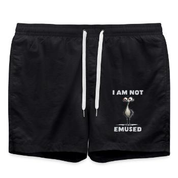 Humorvoller Emu Spruch I Am Not Emused für - Badeshorts - Schwarz - Vorne - AI Model Male 185 light (185cm)