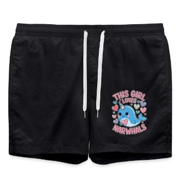 Narwhal Saying Narwhals Funny Narwhal Gift - Swim Trunks - black - Front - AI Model Male 185 light (185cm)