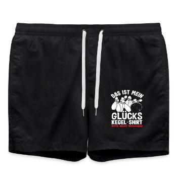 This Is My Lucky Bowling Shirt - Swim Trunks - black - Front - AI Model Male 185 light (185cm)