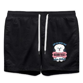 Bichon Frises Make Life Better - Swim Trunks - black - Front - AI Model Male 185 light (185cm)