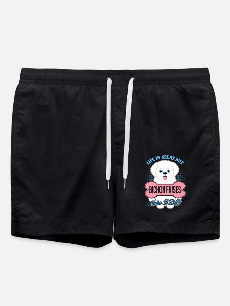 Bichon Frises Make Life Better - Swim Trunks - black