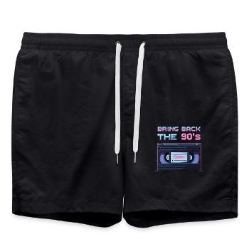 Bring Back the 90's Retro Boombox 90s - Swim Trunks - black - Front - AI Model Male 185 light (185cm)