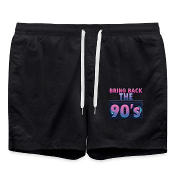 Bring Back the 90's Retro Boombox 90s - Swim Trunks - black - Front - AI Model Male 185 light (185cm)