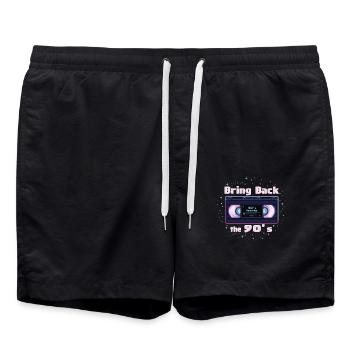 Bring Back the 90's Retro Boombox 90s - Swim Trunks - black - Front - AI Model Male 185 light (185cm)