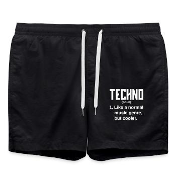 Techno Liebhaber Definition: Cooles Musikgenre - Badeshorts - Schwarz - Vorne - AI Model Male 185 light (185cm)