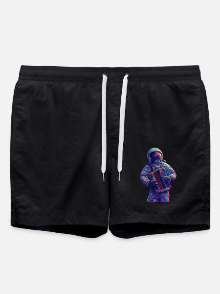 Astronaut Akkordeon - Badeshorts - Schwarz