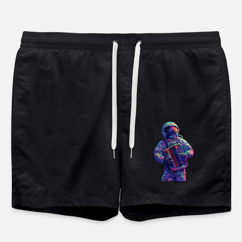 Astronaut Akkordeon - Badeshorts - Schwarz
