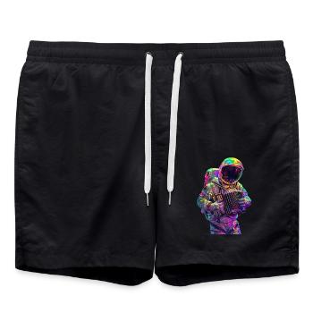 Accordéon astronaute - Short de bain - noir - Devant - AI Model Male 185 light (185cm)