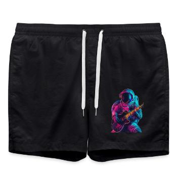 Guitare astronaute - Short de bain - noir - Devant - AI Model Male 185 light (185cm)