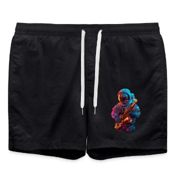 Saxophone astronaute - Short de bain - noir - Devant - AI Model Male 185 light (185cm)