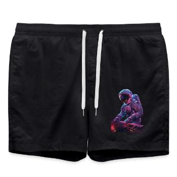 Astronaut Piano - Swim Trunks - black - Front - AI Model Male 185 light (185cm)