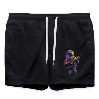 Astronauten Ukulele - Badeshorts - Schwarz - Vorne - AI Model Male 185 light (185cm)