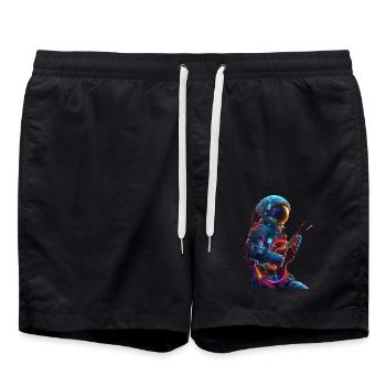 Astronauten Ukulele - Badeshorts - Schwarz - Vorne - AI Model Male 185 light (185cm)