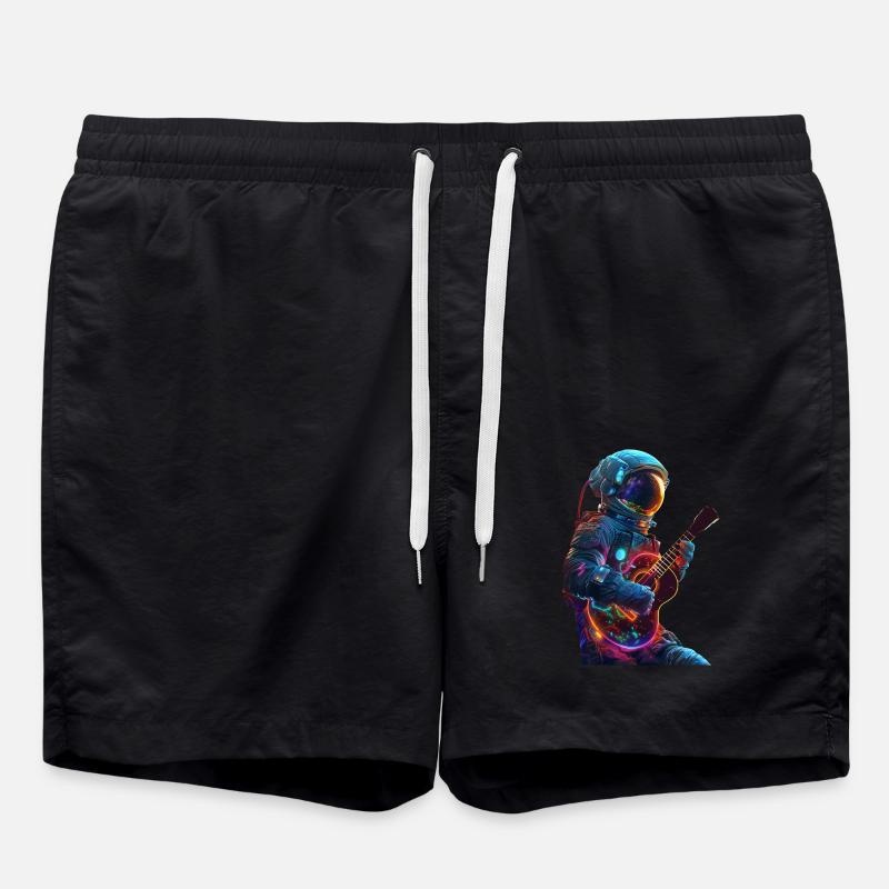 Astronauten Ukulele - Badeshorts - Schwarz
