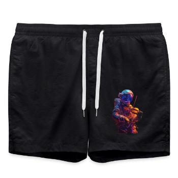 Violon astronaute - Short de bain - noir - Devant - AI Model Male 185 light (185cm)
