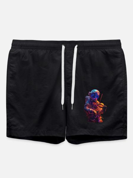 Astronaut Violin - Swim Trunks - black