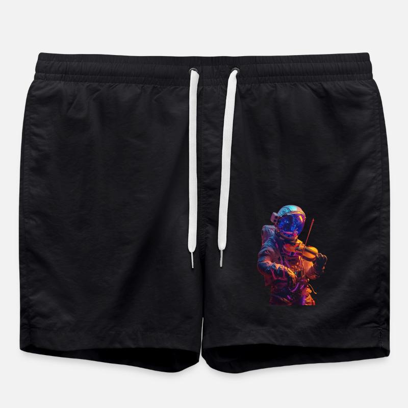 Astronaut Violin - Swim Trunks - black
