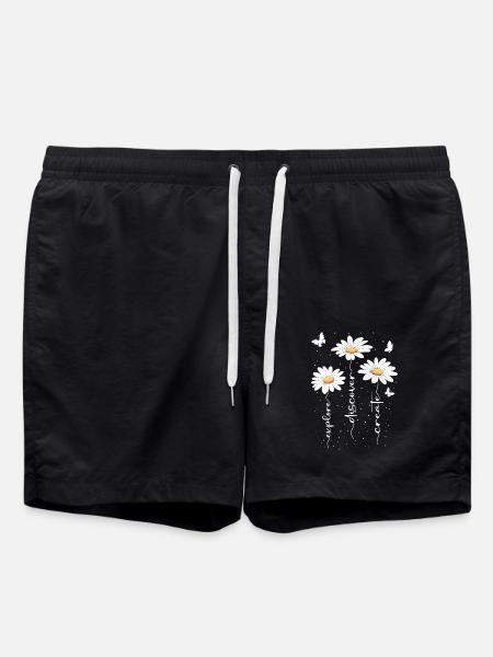 Sommer Blumen Blume Inspiration Motivation Spruch - Badeshorts - Schwarz