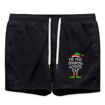I'm The Animal Lover Elf Matching Family Christmas - Swim Trunks - black - Front - AI Model Male 185 light (185cm)