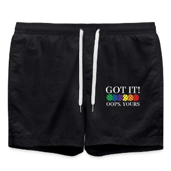 La passion du pickleball l’a fait : Oops Yourself Fun - Short de bain - noir - Devant - AI Model Male 185 light (185cm)