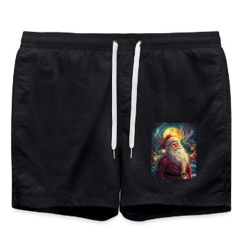 Weihnachtsmann Frauen Männer Kinder Weihnachten - Badeshorts - Schwarz - Vorne - AI Model Male 185 light (185cm)