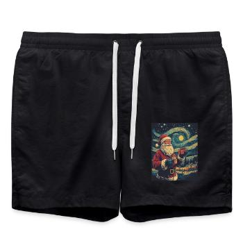 Weihnachtsmann Frauen Männer Kinder Weihnachten - Badeshorts - Schwarz - Vorne - AI Model Male 185 light (185cm)